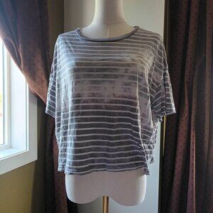 Aerie Distressed Grey Striped Tee